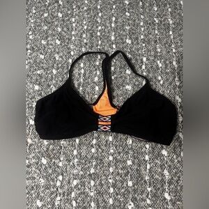 Black and Orange Women's Swim Top